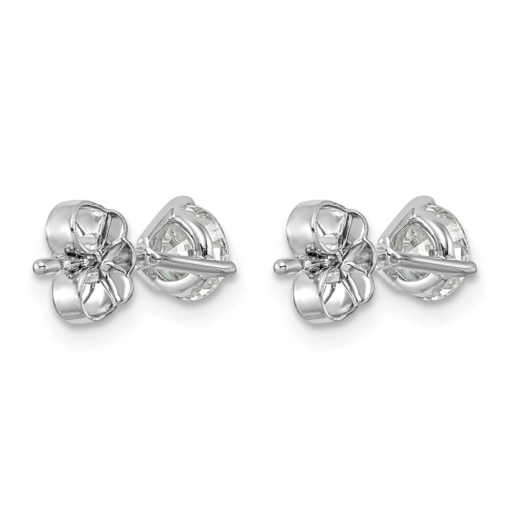14k White Gold 1 carat Certified Lab Grown Diamond VS/SI+ G+ Round Complete Three Prong Stud Earrings