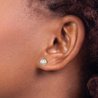 14k 1 carat Certified Lab Grown Diamond VS/SI+ G+ Round Complete Three Prong Stud Earrings