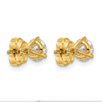 14k 1 carat Certified Lab Grown Diamond VS+ F+ Round Complete Three Prong Stud Earrings