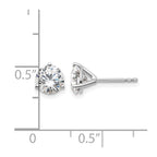 14k White Gold 1 1/2 carat Certified Lab Grown Diamond VS/SI+ G+ Round Complete Three Prong Stud Earrings