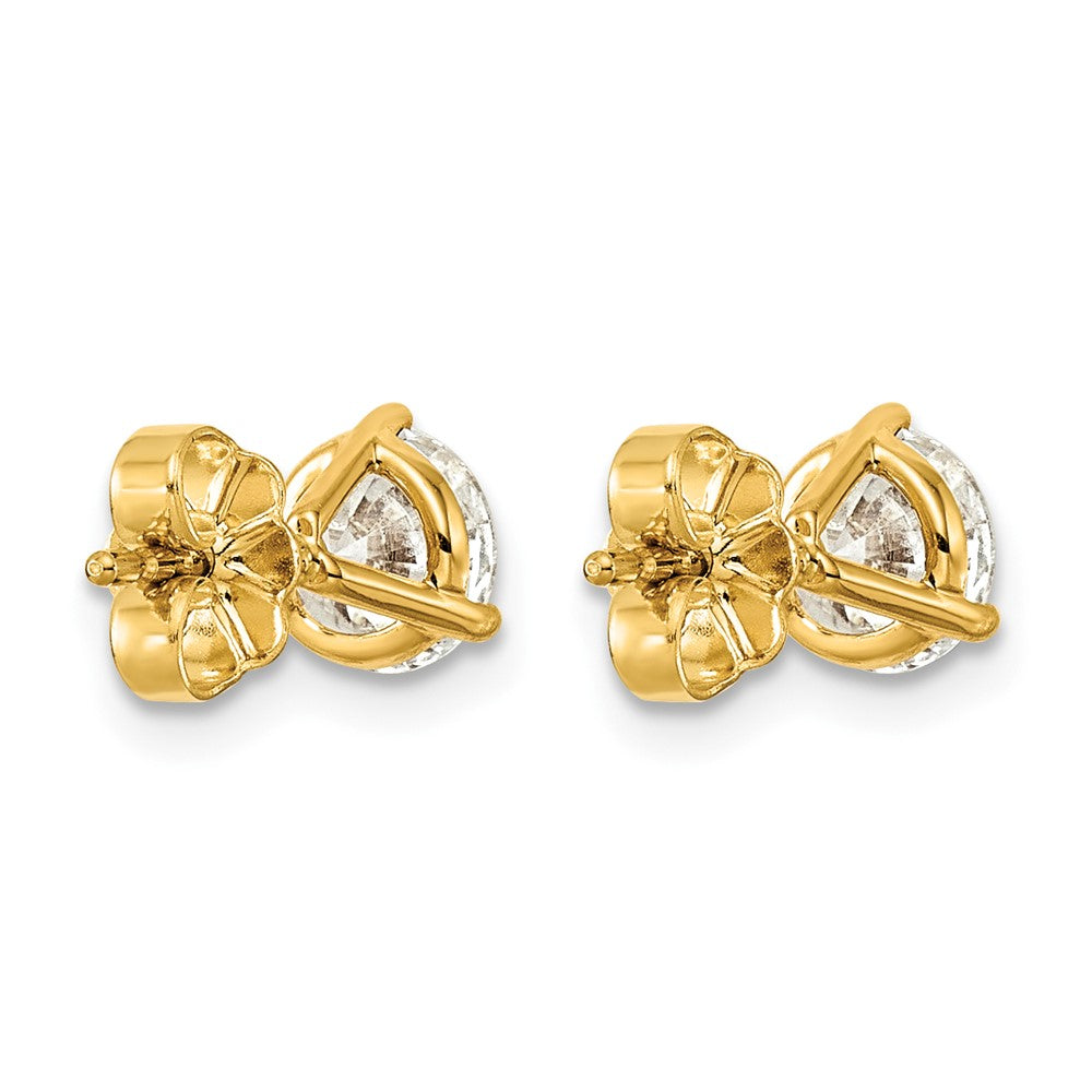 14k White Gold 1 1/2 carat Certified Lab Grown Diamond VS/SI+ G+ Round Complete Three Prong Stud Earrings