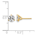 14k White Gold 1 1/2 carat Certified Lab Grown Diamond VS/SI+ G+ Round Complete Three Prong Stud Earrings