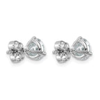14k White Gold 2 carat Certified Lab Grown Diamond VS/SI+ G+ Round Complete Three Prong Stud Earrings