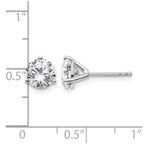 14k White Gold 2 carat Certified Lab Grown Diamond VS/SI+ G+ Round Complete Three Prong Stud Earrings