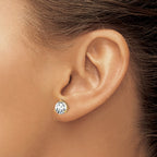 14k 2 carat Certified Lab Grown Diamond VS/SI+ G+ Round Complete Three Prong Stud Earrings