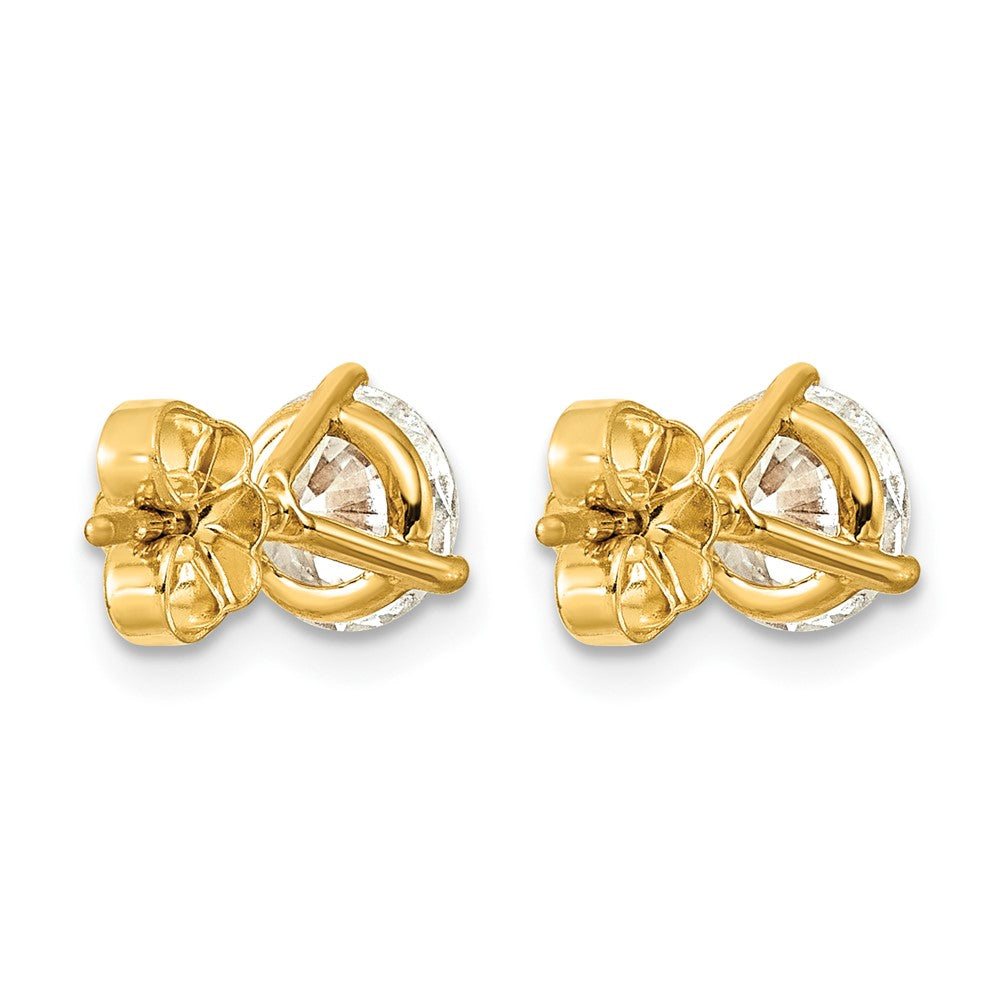 14k 2 carat Lab Grown Diamond VS/SI+ G+ Round Complete Three Prong Stud Earrings