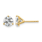14k 2 carat Certified Lab Grown Diamond VS/SI+ G+ Round Complete Three Prong Stud Earrings