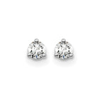 14k White Gold 1/5 carat Lab Grown Diamond VS+ F+ Round Complete Three Prong Screwback Stud Earrings