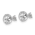 14k White Gold 1/5 carat Lab Grown Diamond VS+ F+ Round Complete Three Prong Screwback Stud Earrings