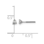 14k White Gold 1/5 carat Certified Lab Grown Diamond VS/SI+ G+ Round Complete Three Prong Screwback Stud Earrings