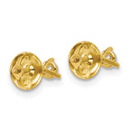 14k 1/5 carat Lab Grown Diamond VS/SI+ G+ Round Complete Three Prong Screwback Stud Earrings