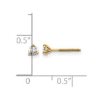 14k 1/5 carat Certified Lab Grown Diamond VS/SI+ G+ Round Complete Three Prong Screwback Stud Earrings