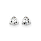 14k White Gold 1/4 carat Certified Lab Grown Diamond VS/SI+ G+ Round Complete Three Prong Screwback Stud Earrings