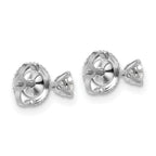 14k White Gold 1/4 carat Certified Lab Grown Diamond VS/SI+ G+ Round Complete Three Prong Screwback Stud Earrings