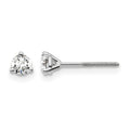 14k White Gold 1/4 carat Certified Lab Grown Diamond VS/SI+ G+ Round Complete Three Prong Screwback Stud Earrings