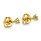 14k 1/4 carat Lab Grown Diamond VS/SI+ G+ Round Complete Three Prong Screwback Stud Earrings