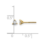 14k 1/4 carat Lab Grown Diamond VS+ F+ Round Complete Three Prong Screwback Stud Earrings