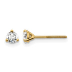 14k 1/4 carat Certified Lab Grown Diamond VS/SI+ G+ Round Complete Three Prong Screwback Stud Earrings