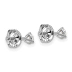 14k White Gold 1/3 carat Certified Lab Grown Diamond VS/SI+ G+ Round Complete Three Prong Screwback Stud Earrings