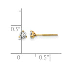 14k 1/3 carat Lab Grown Diamond VS+ F+ Round Complete Three Prong Screwback Stud Earrings