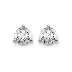 14k White Gold 1/2 carat Lab Grown Diamond VS/SI+ G+ Round Complete Three Prong Screwback Stud Earrings