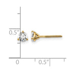 14k 1/2 carat Lab Grown Diamond VS+ F+ Round Complete Three Prong Screwback Stud Earrings
