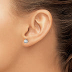 14k White Gold 5/8 carat Lab Grown Diamond VS/SI+ G+ Round Complete Three Prong Screwback Stud Earrings
