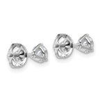 14k White Gold 5/8 carat Lab Grown Diamond VS+ F+ Round Complete Three Prong Screwback Stud Earrings