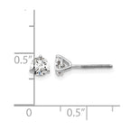 14k White Gold 5/8 carat Lab Grown Diamond VS+ F+ Round Complete Three Prong Screwback Stud Earrings