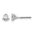 14k White Gold 5/8 carat Certified Lab Grown Diamond VS+ F+ Round Complete Three Prong Screwback Stud Earrings