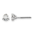 14k White Gold 5/8 carat Certified Lab Grown Diamond VS/SI+ G+ Round Complete Three Prong Screwback Stud Earrings