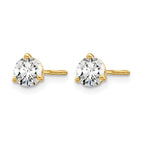 14k 5/8 carat Lab Grown Diamond VS/SI+ G+ Round Complete Three Prong Screwback Stud Earrings