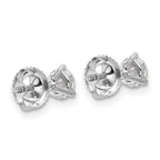 14k White Gold 3/4 carat Certified Lab Grown Diamond VS/SI+ G+ Round Complete Three Prong Screwback Stud Earrings