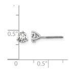 14k White Gold 3/4 carat Lab Grown Diamond VS/SI+ G+ Round Complete Three Prong Screwback Stud Earrings
