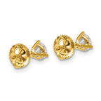 14k 3/4 carat Lab Grown Diamond VS+ F+ Round Complete Three Prong Screwback Stud Earrings