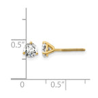 14k 3/4 carat Lab Grown Diamond VS+ F+ Round Complete Three Prong Screwback Stud Earrings