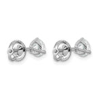 14k White Gold 1 carat Certified Lab Grown Diamond VS+ F+ Round Complete Three Prong Screwback Stud Earrings