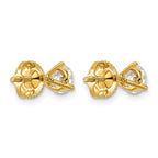 14k 1 carat Certified Lab Grown Diamond VS/SI+ G+ Round Complete Three Prong Screwback Stud Earrings