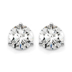 14k 1 1/2 carat Certified Lab Grown Diamond VS/SI+ G+ Round Complete Three Prong Stud Earrings
