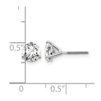 14k 1 1/2 carat Certified Lab Grown Diamond VS/SI+ G+ Round Complete Three Prong Stud Earrings