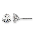 14k 1 1/2 carat Certified Lab Grown Diamond VS/SI+ G+ Round Complete Three Prong Stud Earrings