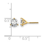14k 1 1/2 carat Lab Grown Diamond VS/SI+ G+ Round Complete Three Prong Screwback Stud Earrings
