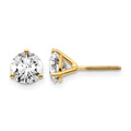 14k 1 1/2 carat Certified Lab Grown Diamond VS+ F+ Round Complete Three Prong Stud Earrings