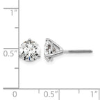 14k White Gold 2 carat Certified Lab Grown Diamond VS/SI+ G+ Round Complete Three Prong Screwback Stud Earrings