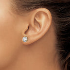 14k 2 carat Lab Grown Diamond VS/SI+ G+ Round Complete Three Prong Screwback Stud Earrings