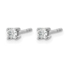 True Origin 14K White Gold 1/5 carat Lab Grown Diamond VS+ F+ Round Four Prong Heavy Weight Complete Stud Earrings