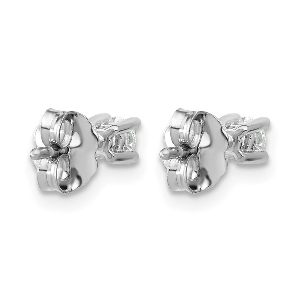 True Origin 14K White Gold 1/5 carat Lab Grown Diamond VS+ F+ Round Four Prong Heavy Weight Complete Stud Earrings