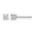 True Origin 14K White Gold 1/5 carat Lab Grown Diamond VS+ F+ Round Four Prong Heavy Weight Complete Stud Earrings
