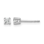 True Origin 14K White Gold 1/5 carat Lab Grown Diamond VS+ F+ Round Four Prong Heavy Weight Complete Stud Earrings