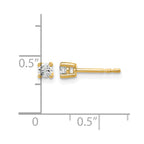 True Origin 14K Yellow Gold 1/5 carat Lab Grown Diamond VS+ F+ Round Four Prong Heavy Weight Complete Stud Earrings